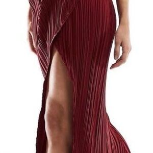 ASOS Asymmetrical Burgundy Skirt